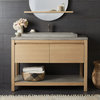 48" Solace Vanity Base in Sunrise Oak with Palomar Vanity Top and Sink in Ash