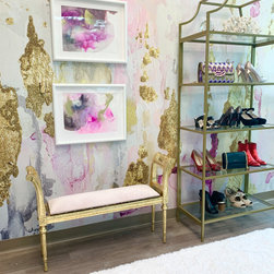 Pink and Gold Glam Accent Wall Mural - Wallpaper
