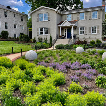 Front pollinator garden in early May.