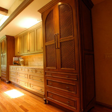 Timeless Multi Cabinetry Kitchen with hand carved accents