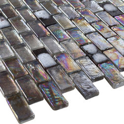 Glossy Dark Brown Wet Look Glass Mosaic Tiles - Home Accessories & Decor