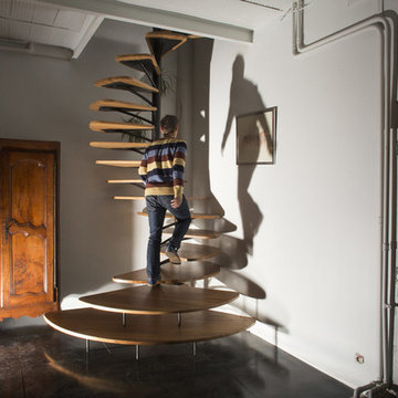 Escalier original bois et metal