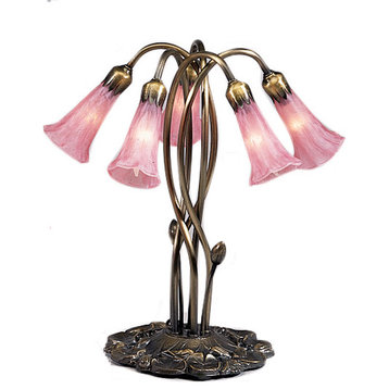 Meyda Tiffany 15925 Stained Glass / Tiffany Table Lamp - Pink