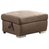 ACME Acoose Ottoman With Storage, Brown Fabric