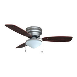 Door Corner - Satin Nickel 42" Hugger Ceiling Fan With Light Kit - Ceiling Fans