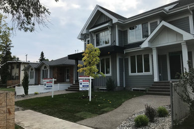 Inspiration for a transitional home design remodel in Edmonton