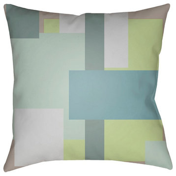 Modern by Surya Poly Fill Pillow, Light Gray/Aqua/Mint, 22' x 22'