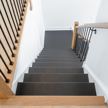 Staircase - Modern Wood and Iron Railings
