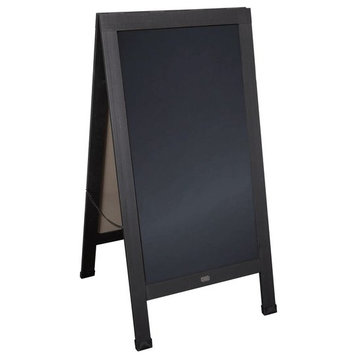48" x 24" A-Frame Indoor/Outdoor A-Frame Magnetic Chalkboard Sign Set, Black, 48" X 24"