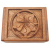 Novica Handmade Jepun Flower Decorative Wood Box
