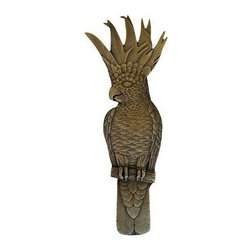 Inviting Home Inc. - Right Vertical Cockatoo Pull, Antique-Style Brass - Cabinet And Drawer Handle Pulls