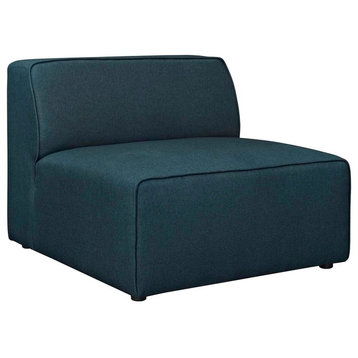 Modway Mingle Fabric Armless Accent Chair in Blue