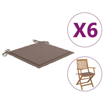 vidaXL Chair Cushion 6 Pcs Outdoor Patio Seat Cushion Taupe Oxford Fabric