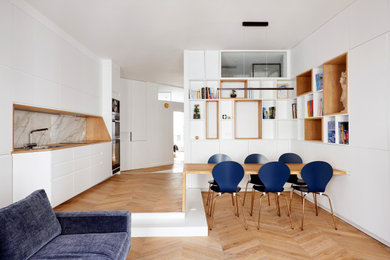 Exemple d'une salle à manger tendance.