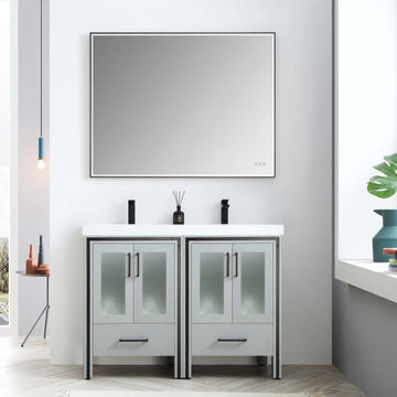 Modern Double Vanity with LED mirror
