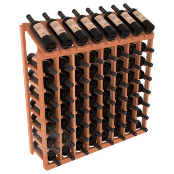 64-Bottle Display Top Wine Rack, Redwood, Unstained