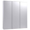 Tri-View Medicine Cabinet, 30"x36", Stainless Steel Trim, Partially Recessed