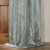 Magdelena Steel Blue & Silver Faux Silk Jacquard Curtain Single Panel, 50"x 96"
