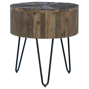 Accent End Table, Railroad Brown Finish