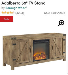 Adalberto tv 2024 stand with fireplace