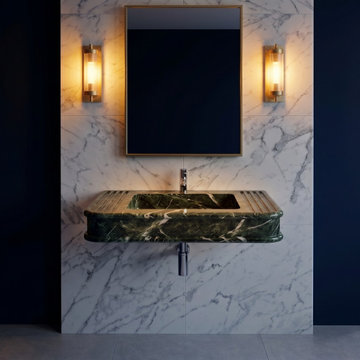 Verde Levanto Marble Sinks | Deep Emerald Stone Collection