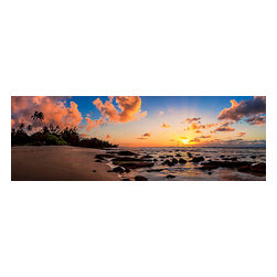 Douglas Page Photographic Arts - Hawaii Ocean Sunset Panorama, Canvas Giclee - Mixed Media Art