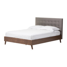 FURNITURE-R France Platform Bed Frame Double Size White