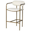 Mercana Parker 26.5" Seat Height Cream Upholstered Seat Gold Metal Base Stool