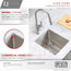 STYLISH 14" Single Bowl, 18G, Stainless Steel Kitchen Sink S-310G- Ivory