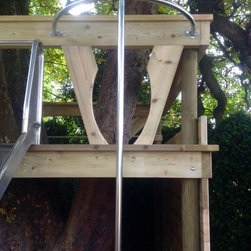 Kids garden/back-yard Playground with Fireman's Pole - Garden Playhouses