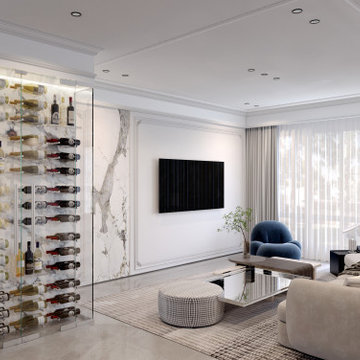 Marvel in Marble and Wine - Custom Wine Wall