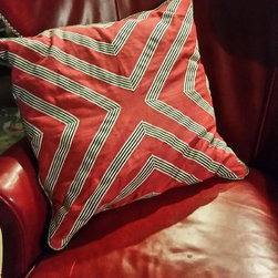 Scalamandre - Le Zebre Red and Black Stripe Throw Pillow - Decorative Pillows