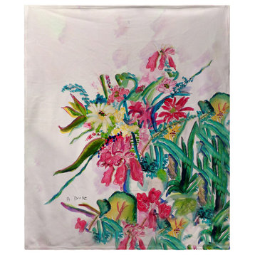 Betsy Drake Multi Floral Fleece Blanket