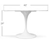 Saarinen Style Tulip Dining Table White Fiberglass Top, 40" Marble Top