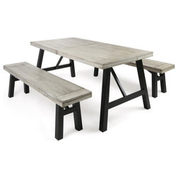 Farmhouse Outdoor Dining Sets by GDFStudio