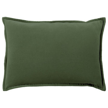 Cotton Velvet by Surya Poly Fill Pillow, Dark Green, 13' x 19'
