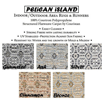 Pelican Island Rugs In/Out Door Carpet, Gunmetal XXL: 12'x14'