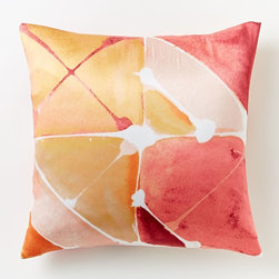 Watercolor Tiles Pillow Cover - Poppy - Products