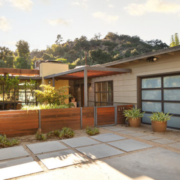 Mid-Century Fusion kitchen remodel and living space addition in Monrovia