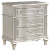Pemberly Row 3-Drawer Contemporary Wood Nightstand Silver Oak