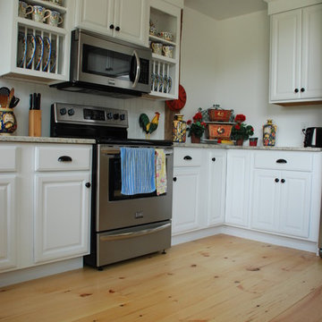 Barn House Reclaimed Beams and Wide Pine Flooring