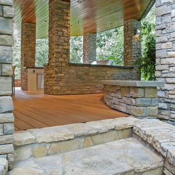 Modern Porch with Outdoor Dining