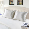 Luxury Silk-Cotton Blend Pillowcase Set of 2, 20'' x 26'', Grey