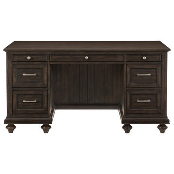 Lexicon Cardano Wood Executive Desk in Driftwood Charcoal