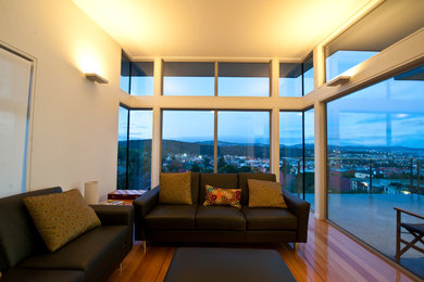 Contemporary living room in Hobart.