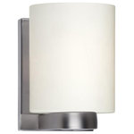 Forte - Forte 5146-01-55 Mona, 1 Light Wall Sconce, Brushed Nickel/Satin Nickel - The Mona transitional sconce comes in brushed nickMona 1 Light Wall Sc Brushed Nickel Satin *UL Approved: YES Energy Star Qualified: n/a ADA Certified: n/a  *Number of Lights: 1-*Wattage:75w Medium Base bulb(s) *Bulb Included:No *Bulb Type:Medium Base *Finish Type:Brushed Nickel