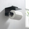 Deco Toilet Paper Holder With Shelf, Matte Black