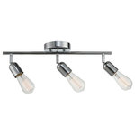 Globe Electric - Pearson 3-Light Chrome Track Kit - Dynamic ceiling lighting doesn't just live with pendants and chandeliers. More and more, companies are creating interesting track lighting options that are centerpieces for a room and it's simply inspiring. The Pearson 3-Light Track Light is one of those pieces. With a stunning chrome finish and minimalist design you have a chic light for any room in your home. The standard E26 base allows you to use whatever bulb you like to create the ideal light for any space. Combine it with designer bulbs to create your own unique design or add some Globe Electric Smart bulbs to create the perfect atmosphere for any situation. The simple versatile design offers ambient lighting as well as task lighting to use on your ceiling or on the wall as a vanity light - ideal for a living room, bedroom, dining room or kitchen. It's all about the placement.