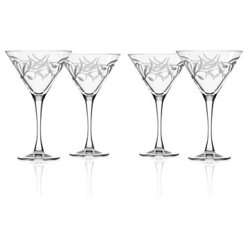 Olive Martini Glass 10 Ounce, Set of 4 Glasses