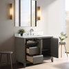 Bath Vanity, Sink, Engineered Marble Top, Driftwood Gray, 42"